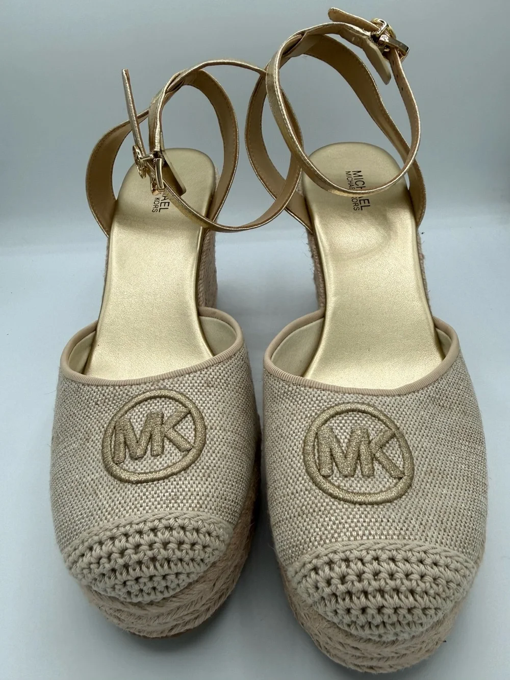 Michael Kors Blush Espadrille Wedge with Ankle Strap